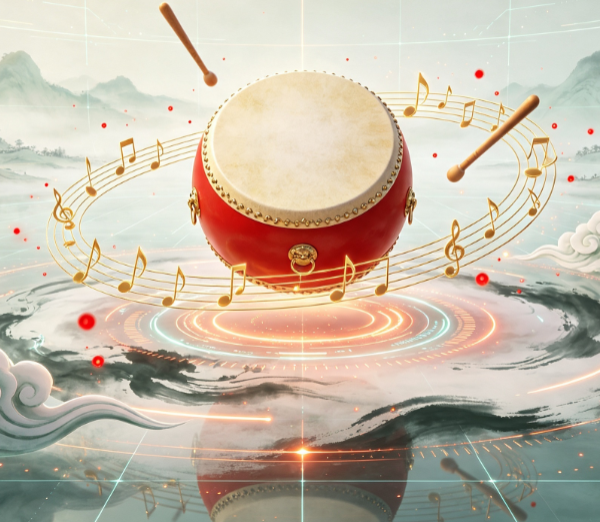 Traditional Chinese Style Drum Rhythm Beat