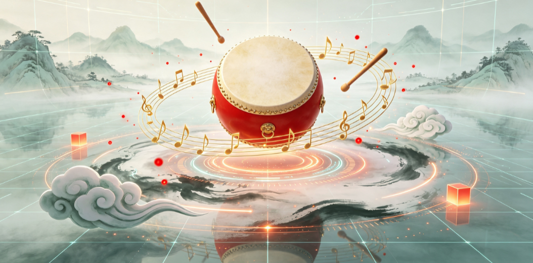 Traditional Chinese Style Drum Rhythm Beat